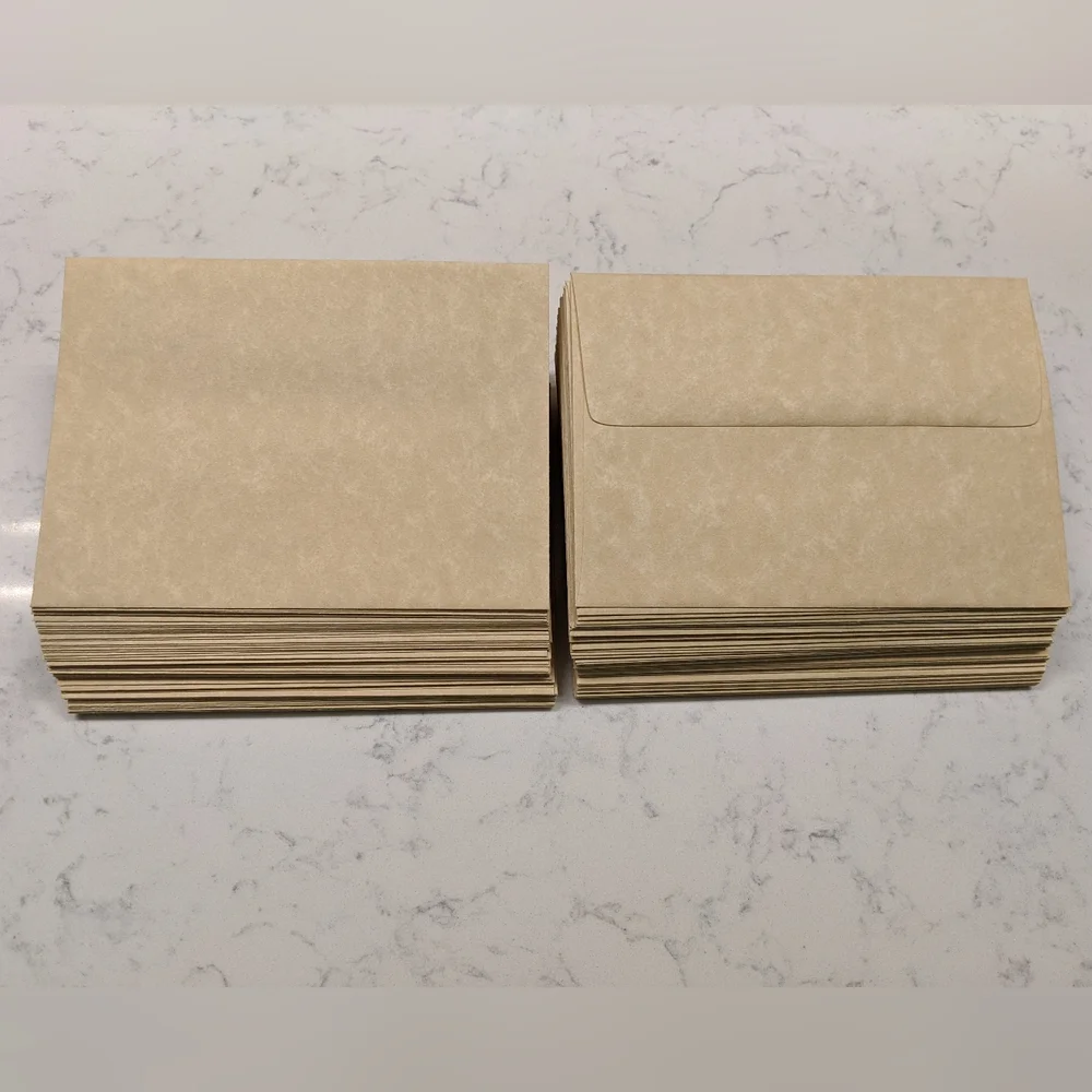 100 Pack Cream Brown A6 Invitation Envelopes Set - 4 3/4